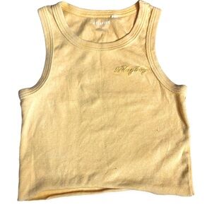 Pacsun playboy croped yellow tee size small